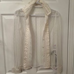 VALENTINO sheer white blouse BNWT